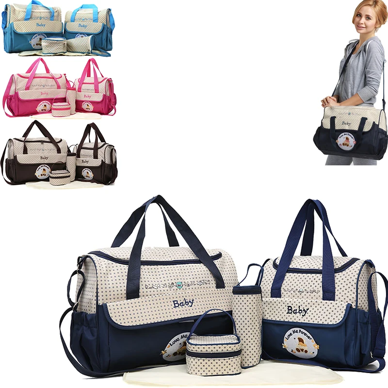 Baby Diaper Bag Sets For Mom Baby Bag Bottle Holder Large Capacity Mummy Stroller Maternity Nappy Bags Hobos Nursing Travel bag
