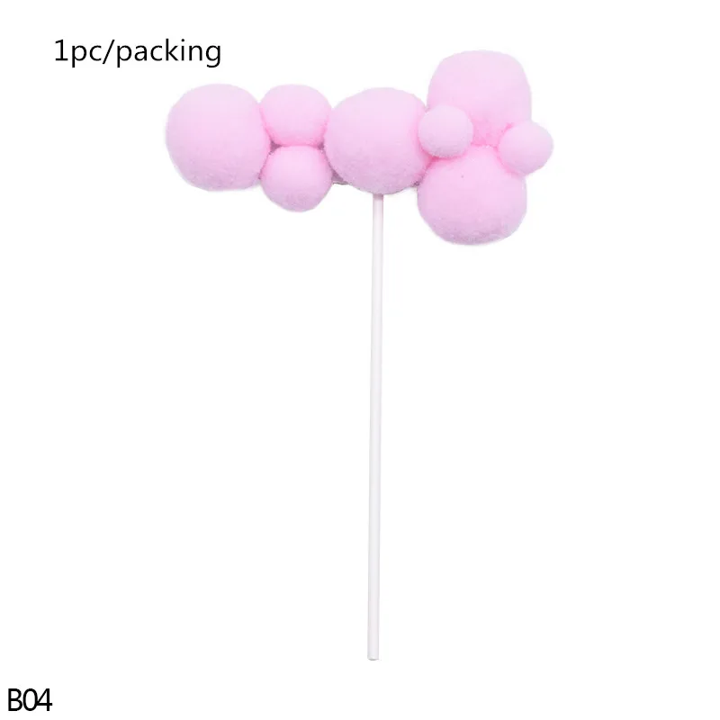 pink cloud Радужный Единорог, топпер для торта, помпон, облако, флажки для кексов для детского дня рождения, украшения для торта, свадебные украшения для десертов - Цвет: pink cloud