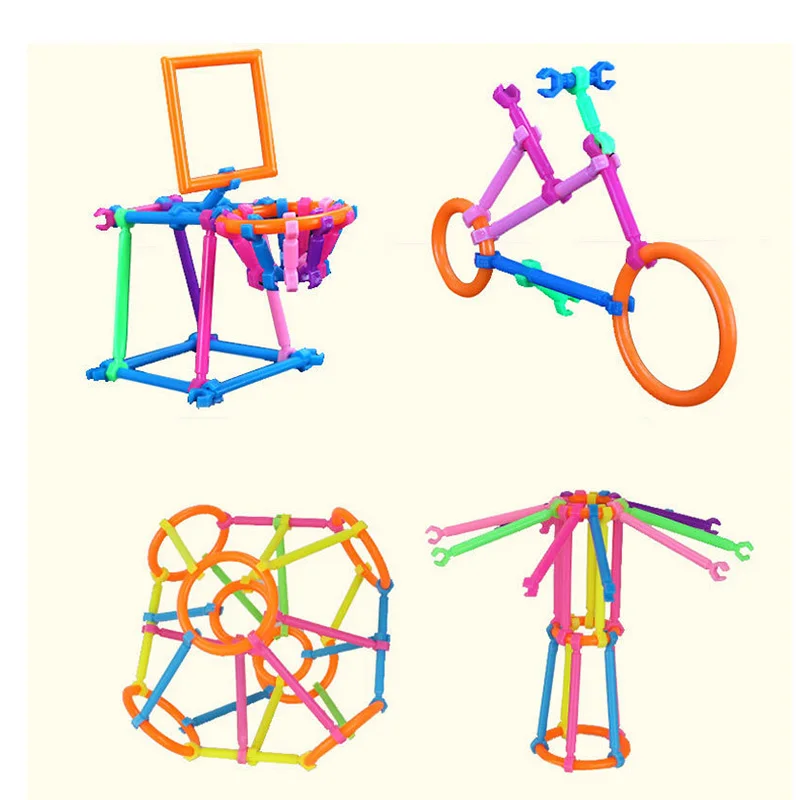 135 шт./компл. головоломки Пластик палочки детям тренировка мозга и обучающие строительные блоки Семья игрушка «сделай сам» настольные игры для детей