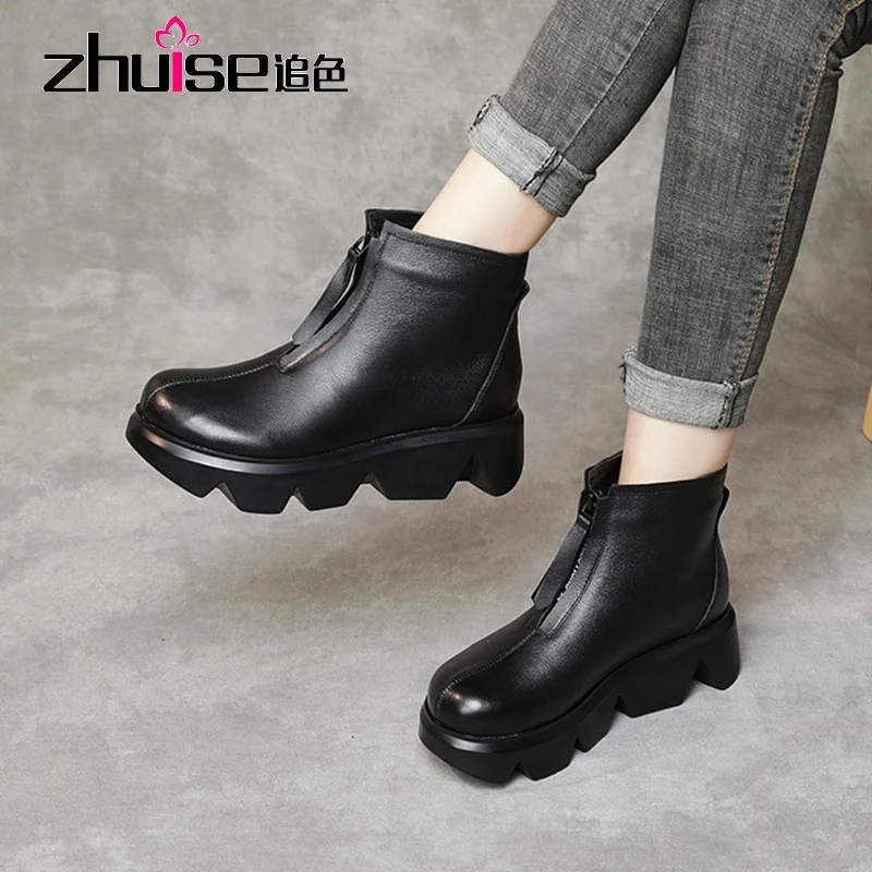 Ботинки на осень и зиму Martin в британском стиле женская натуральная обувь женские