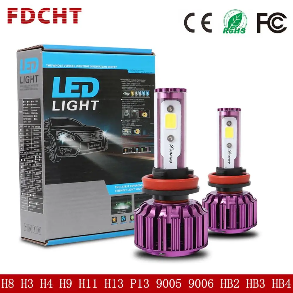 

FDCHT led car headlight bulb h7 h4 h11 h1 hb4 h3 motorcycle auto lamp dual color light 24v hb3 h8 9005 9006 turbo super canbus