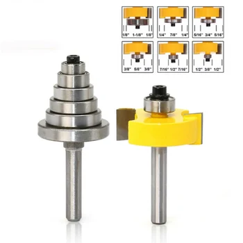 

Carbide Rabbet Router Bit 7 Bearings Shank Tool Part Set Kit For Electric Drills