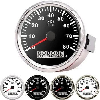 

Waterproof 85mm 8000 RPM Tacho Tachometer Gauge REV Counter With Hour meter digital Gasoline Diesel 12V 24V Red Backlight