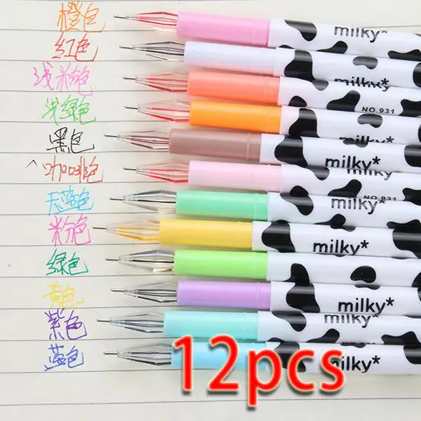 Gel Pens Color Diamond  Stationery - 12pcs Korean Stationery Fresh  Colorful Candy - Aliexpress