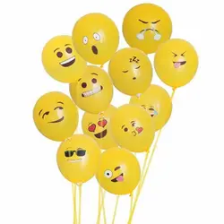 10 шт. 12 дюймов воздушные шары со смайлами смайлики желтые латексные воздушные шары на день рождения Свадебный Декор фестиваль Декор