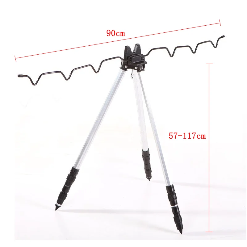 Aluminum Alloy Telescopic 5 / 7 Groove Fishing Rod Holder Portable