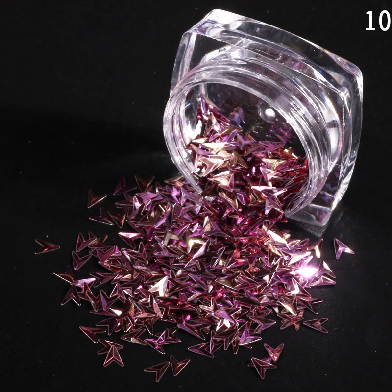 1 PC Nail pointing to embossed sequins triangular arrow stereo sequins nail ornaments sticking mobile phone accessories CC156