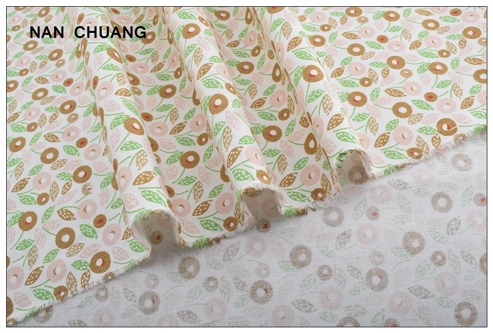 Nanchuang с цветочным принтом, саржевая ткань, ручная работа, шитье, стеганное шитье, жировые кварталы, лоскутный материал для детей, 8 шт./лот