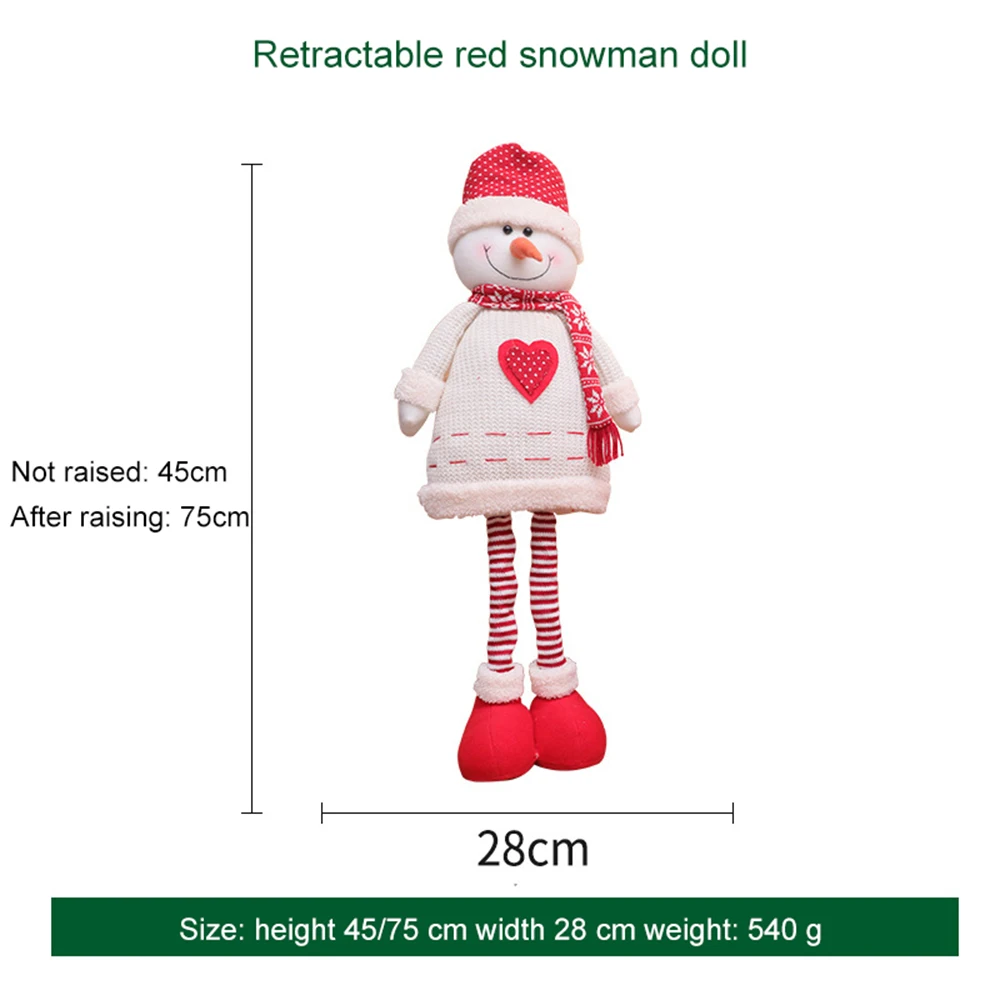 Большие размеры Рождественские куклы выдвижной Санта-Клаус снеговик лося игрушки рождественские фигурки Рождественский подарок для ребенка красный орнамент с рождественской елкой - Цвет: T8