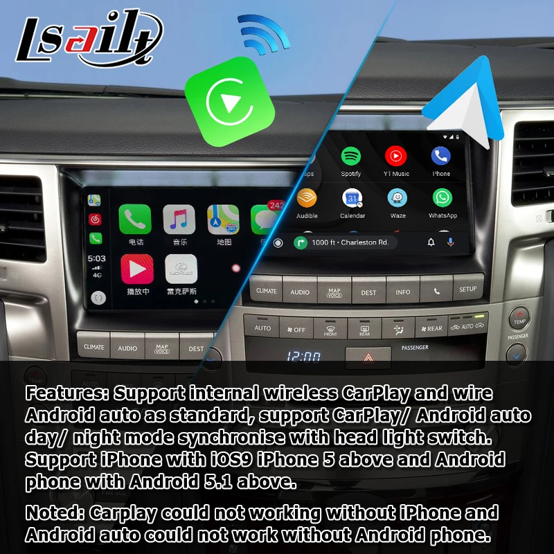 Интерфейсная коробка для Android / carplay 2013 2015 Lexus LX570 LX интерфейсная с GVIF mirror link youtube