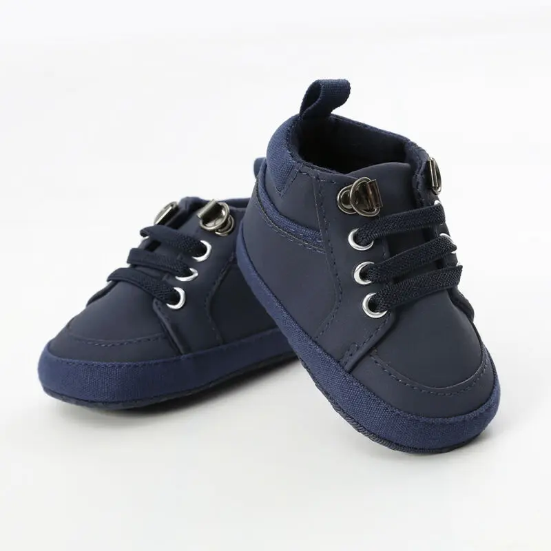 Infant Baby Boy Shoes Solid PVC Soft Sole Crib Newborn Non-slip Shoes Sneaker 0-18 Months
