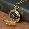8823Smooth and bright fashion vintage two-sided gold pocket watch with black Roman numerals surface, with a pocket watch ► Photo 3/5