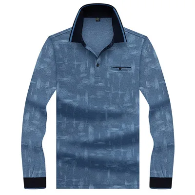 8870-BLUE Tace& Shark Рубашки поло для мужчин с длинным рукавом Повседневная Мужская брендовая рубашка-поло высокое качество хлопок анти-пилинг рубашки поло в полоску - Цвет: 8870-BLUE