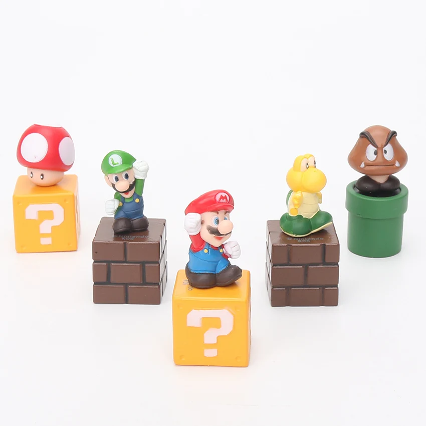 

5pcs/set Super Mario Bros Magnets Figure toys Mario luigi Mushroom Tortoise creative Action Figure Toys Model Dolls