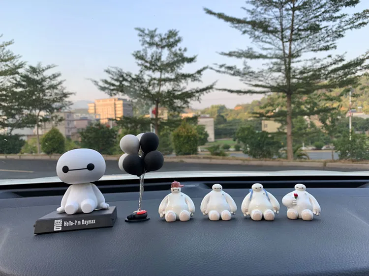 4 шт. мультфильм смолы Baymax автомобиль украшения интерьера большая кукла героя игрушка украшение автомобиля товары для интерьера аксессуары