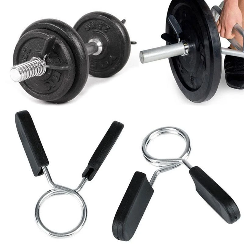 Part Barbell Spring Collar Rubber Grip Set Strength Fittings Gym Hot New