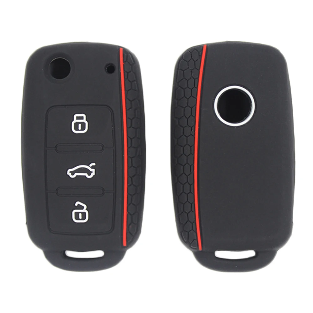 Car Key Shell Silicone Car Key Cover Case Fob Volkswagen Sagitar/Polo/Golf/Bora/Tiguan/TOUAREG/Phaeton/SEAT/Skoda