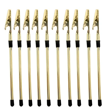 

10Pcs 15.5cm Metal Alligator Clip Stick Memo Clip Modeling Tool Set Model Accessories - Golden / Silver / Rose Gold