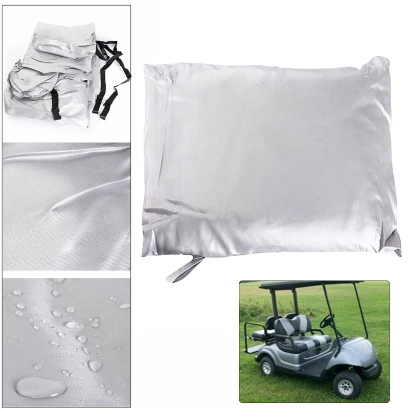 Водонепроницаемый пылезащитный чехол для гольф-карт для 4 Пассажира Ez Go Club Car Yamaha Golf Carts серебристый