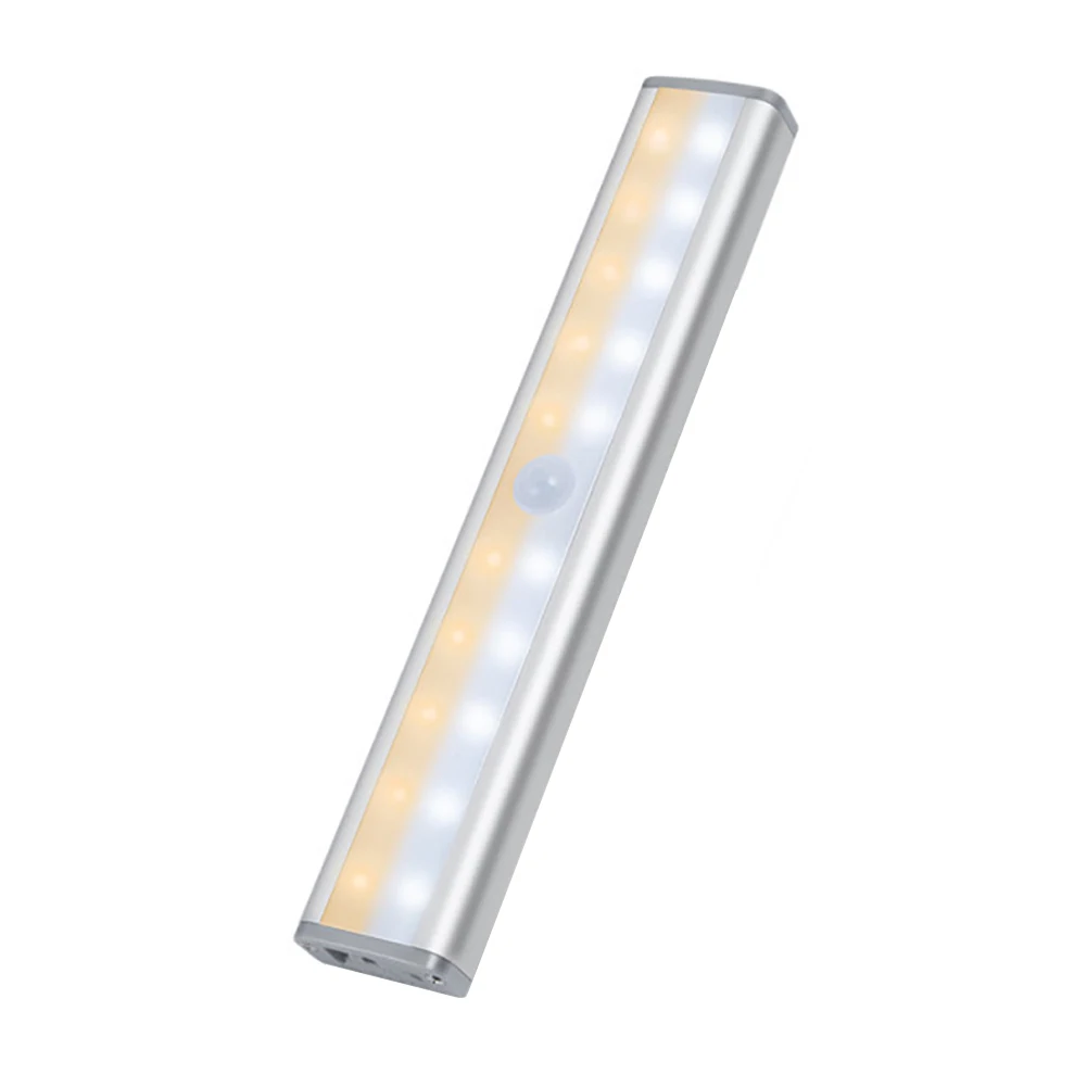 USB Перезаряжаемый на батарейках светильник для шкафа 20LED автоматический датчик движения палка-на шкаф шкафы стены кухни лестницы