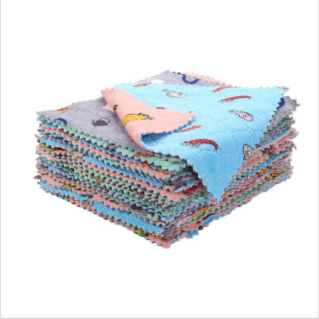 10 Darabos Konyha Szuper Felszívódó Mikroszálas Edényszövet Asztali Edények Háztartás Nyomtatás Mosás Tisztító Törülköző Konyhai Szerszámok Eszköz - Image 2