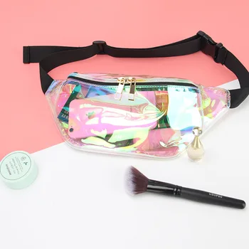 

Japanese Harajuku Style Laser Transparent Running Bag Women's Messenger Bag Sports Running Multi-Function Cashier Bag Chest Bag