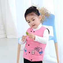 Обработки; сезон осень-зима; детский жилет на пуху короткие в Размеры в Корейском стиле со Свинкой-пуховый жилет