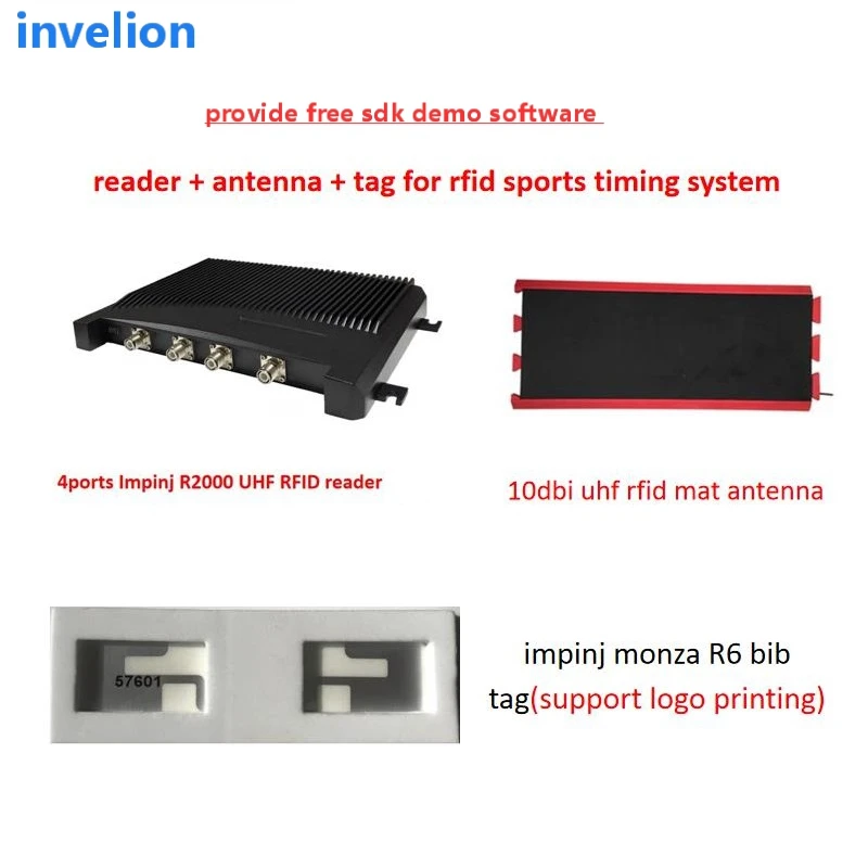 Uhf чип синхронизации триатлона impinj r2000 uhf rfid считыватель записи с 4 портами