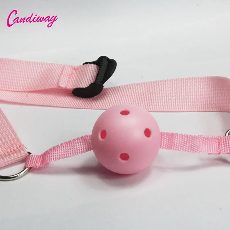 Candiway Adjustable Fetish Nylon Strap Hollow Mouth Ball Oral Gag BDSM Bondage Restraint Adult Sex Toys For Couple Sex Shop