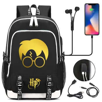 

New Magic Hogwarts Gryffindor Slytherin Prints USB Boys Girls Bookbag Women Teenagers Men Laptop Backpack Packsack