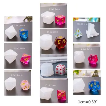 

10 Pcs/Set Transparent Epoxy Mold UV Resin DIY Dice Mould Crafts Making Molds D08F