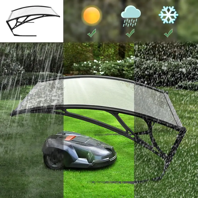 

100 X 78 Cm Garden Canopy Sun Shelter Awning Garage Roof Robot Lawn Mower Easy Assemble Anti-UV Shades ABS Lawn Mower Awning HWC