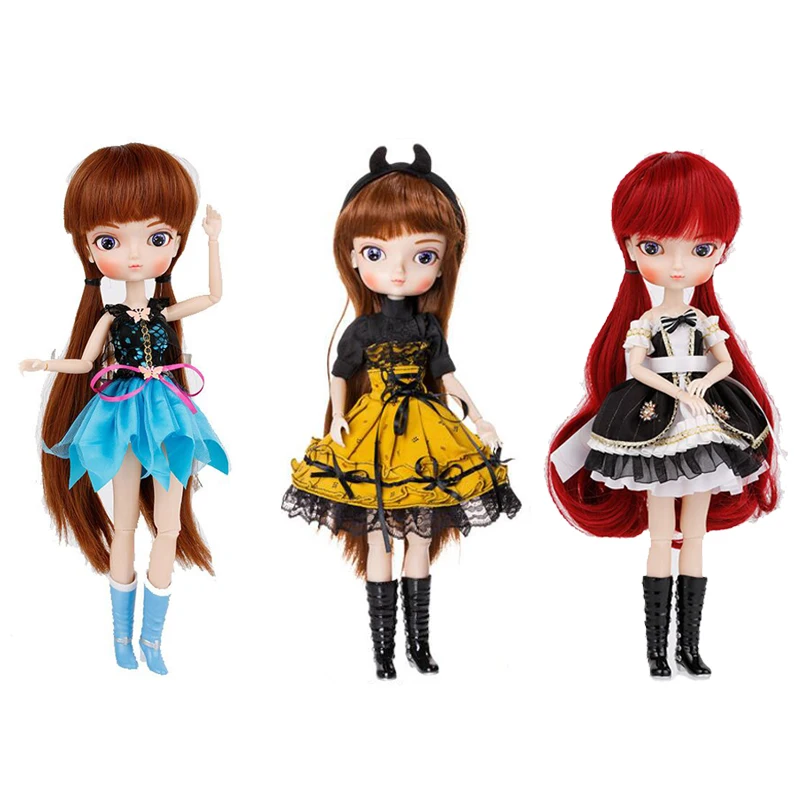 14 подвижных суставов 35 см BJD кукла с Полный комплект одежды платье парик обувь