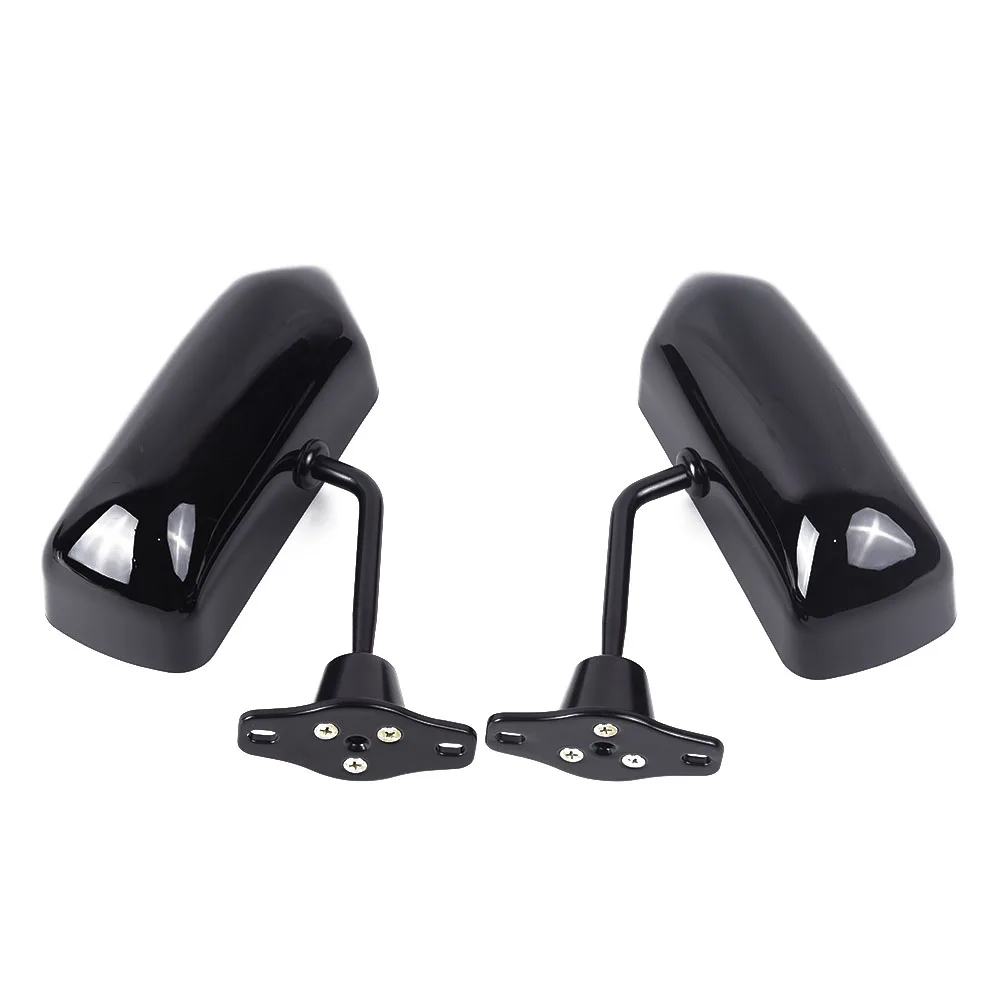 1 Pair Rear View Mirrors Car Universal Glossy Black Side Wear resistance