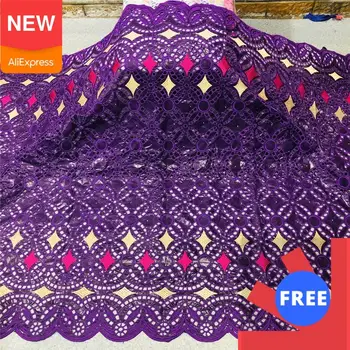 

5yards bazin brode african bazin riche Purple Eyelet cotton embroidered basin fabric high quality bazin broder with stones BL358