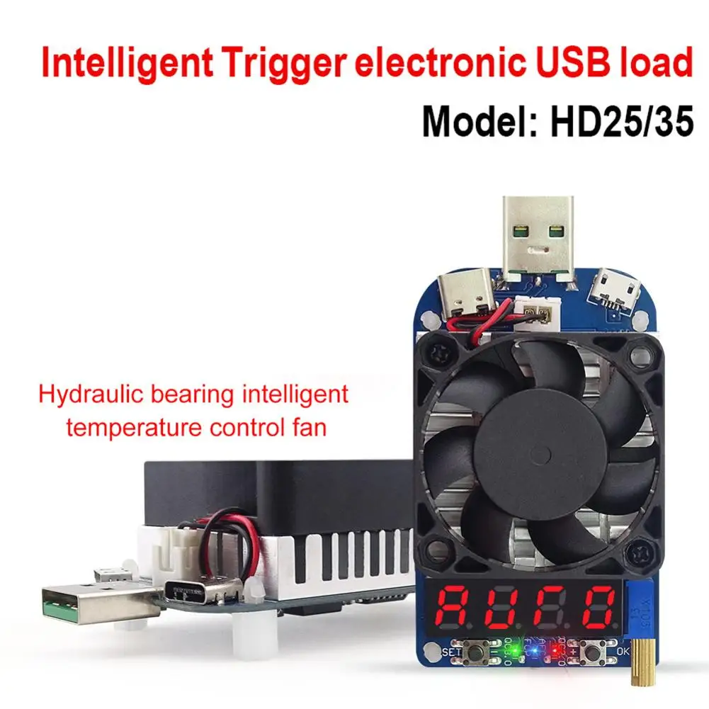 Cena RD HD25 HD35 wyzwalacz QC2.0 QC3.0 elektroniczny rezystor obciążenia USB rozładowanie Test akumulatora regulowany prąd napięcie 35W