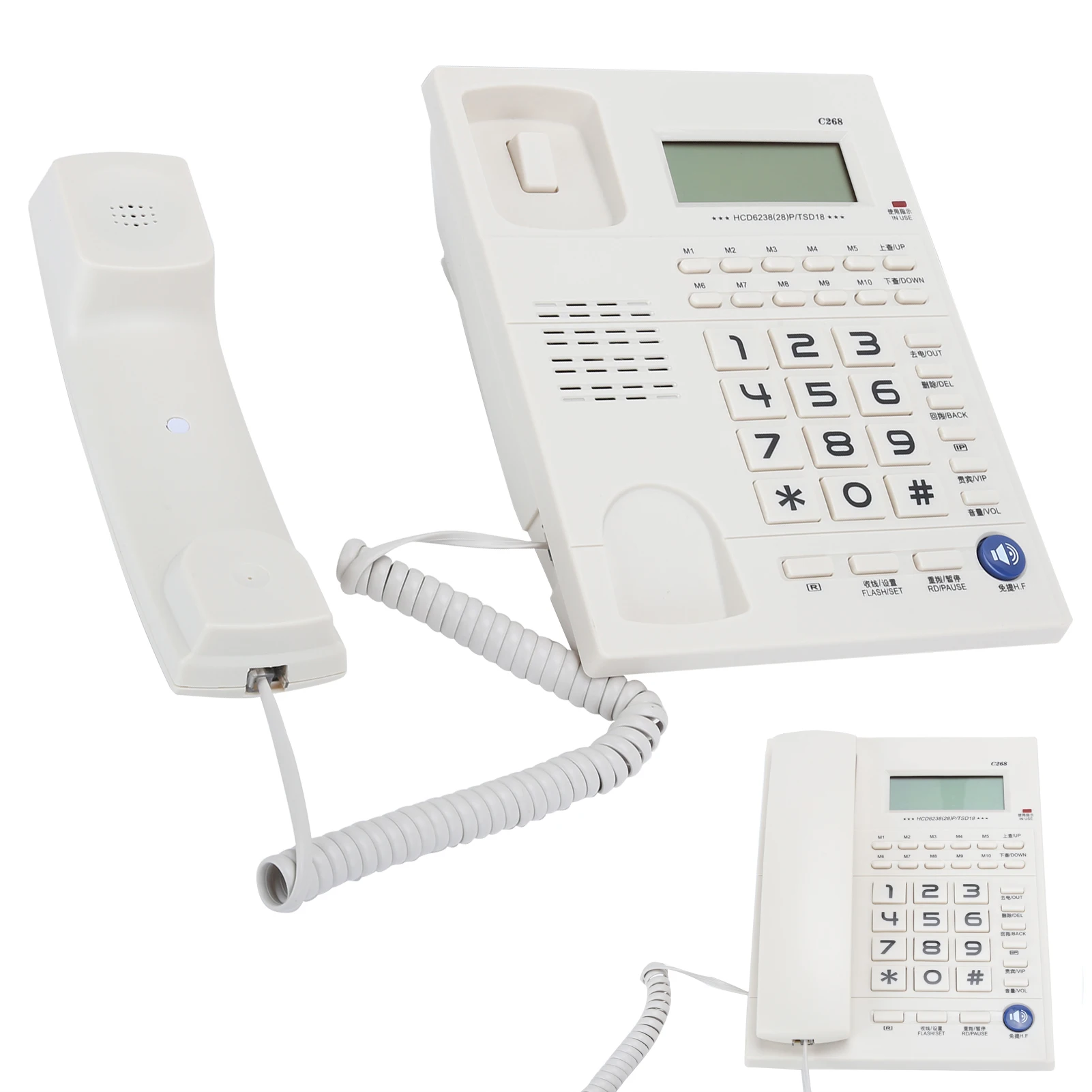 Home Corded Phone,Caller Identification Home Fixed Telephone with 3 Groups Alarm Clock for Family Business