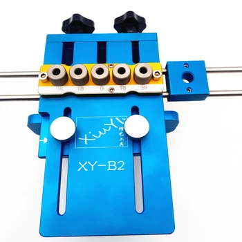 

High Precision Aluminum Alloy Jig Dowelling Jig Set Wood Dowel Drilling Position Jig Wood Working Tool Triple Punch Locator