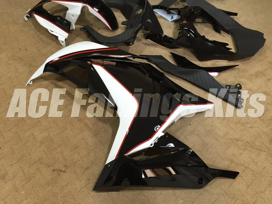 ABS обтекатель комплект для Kawasaki Ninja300 EX300 300R 2013 13 14 15 16 17 Обтекатели набор(литье под давлением) черный белый