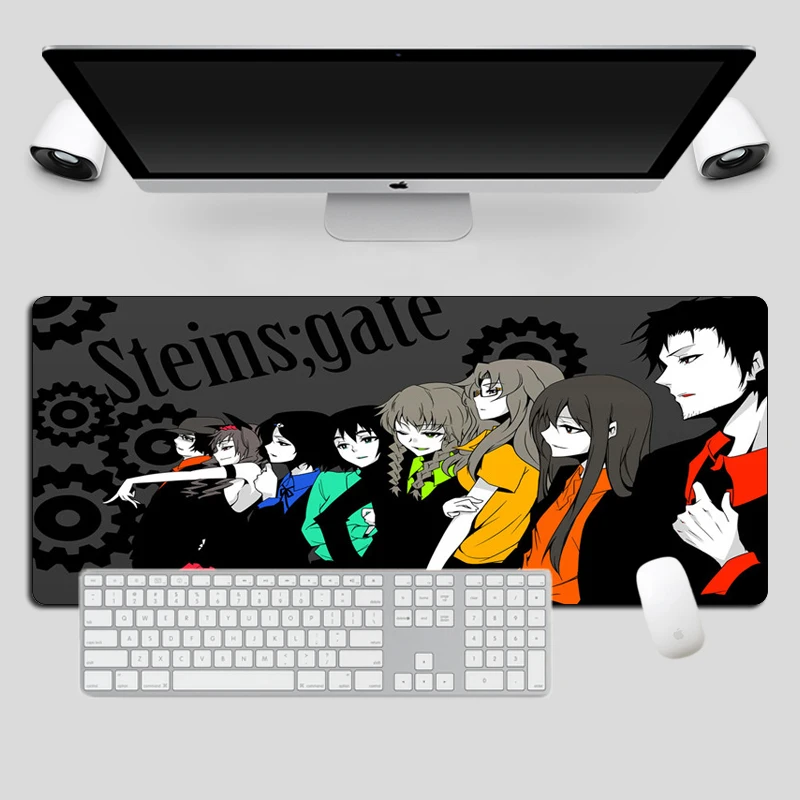 Большой steins Gate игровой резиновый коврик для компьютерной мыши мягкий прочный 70x30 см аниме Мышь геймер XXL компьютерная клавиатура Тетрадь стол для компьютера коврик