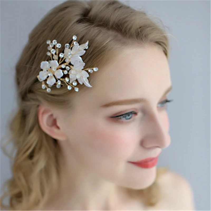

Flower Hair Comb For Bride Floral Hairpin Clips Wedding Jewelry Accessories Maple leaf Bridal Hair Clip Bride Headdress Combs