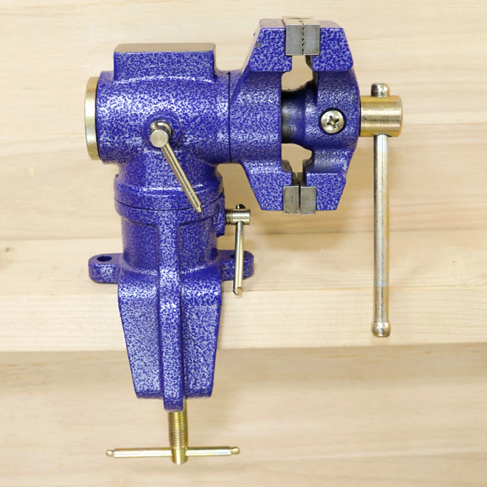 

360 Degrees Two Jaws Clamp-on Vice Swivels Rotates Carbon Steel Multi-purpose Table Swivel Vise for Cutting Shaping Fabrication