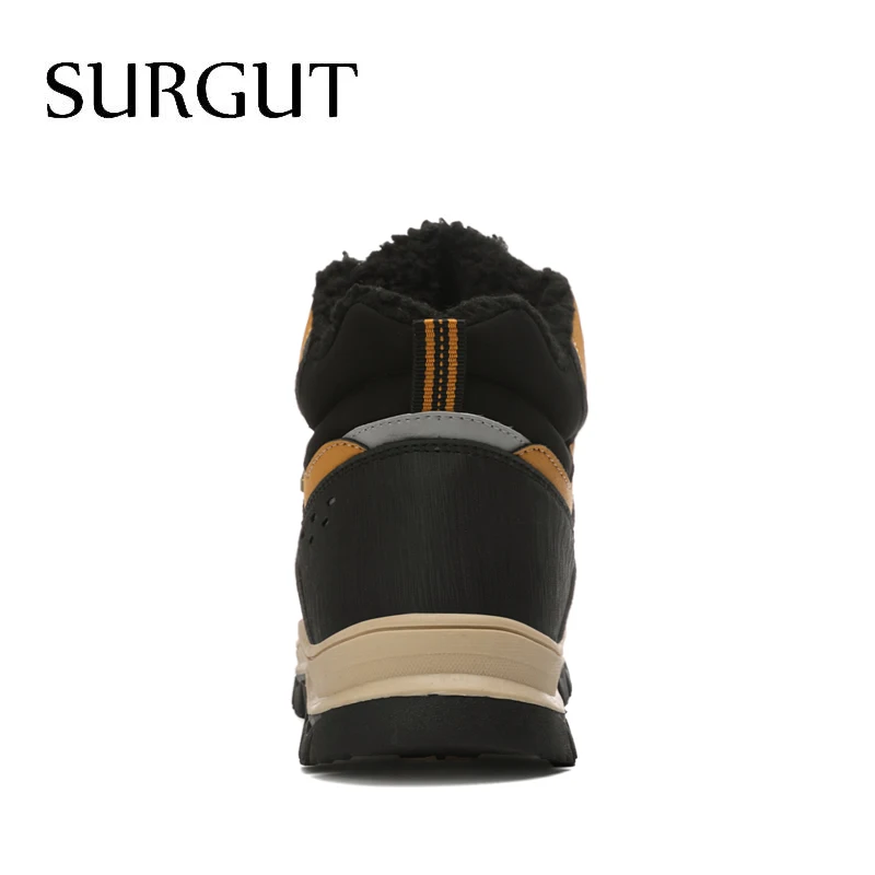 SURGUT 2020 New Winter Plush Waterproof Snow Boots Shoes Warm Men's Sneakers Footwear Fashion Outdoor Ankle Boots Men's Boots