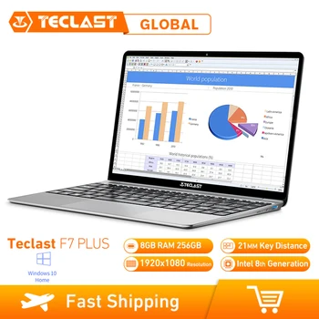 

Teclast F7 Plus Notebook 14.0 inch Windows 10 OS Home Version Intel Gemini Lake N4100 Quad Core 1.1GHz 8GB RAM 256GB SSD Laptop