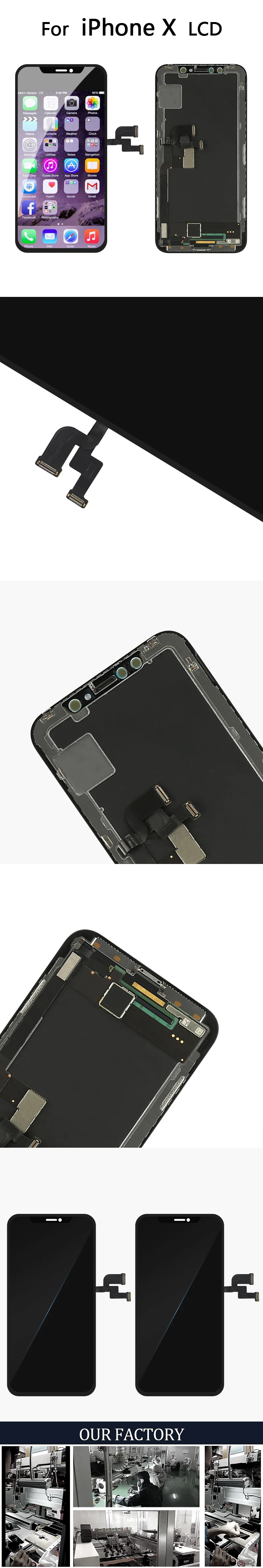 X дисплей для iPhone X XS XR XS MAX ЖК-дисплей с сенсорным экраном дигитайзер Запасные части прошедший тестирование