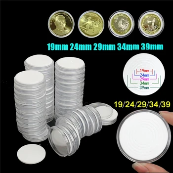 

50Pcs/set Plastic Box Coin Capsules Craft Storage Container Holder Transparent Storage Box For Coin Collection Home Storage