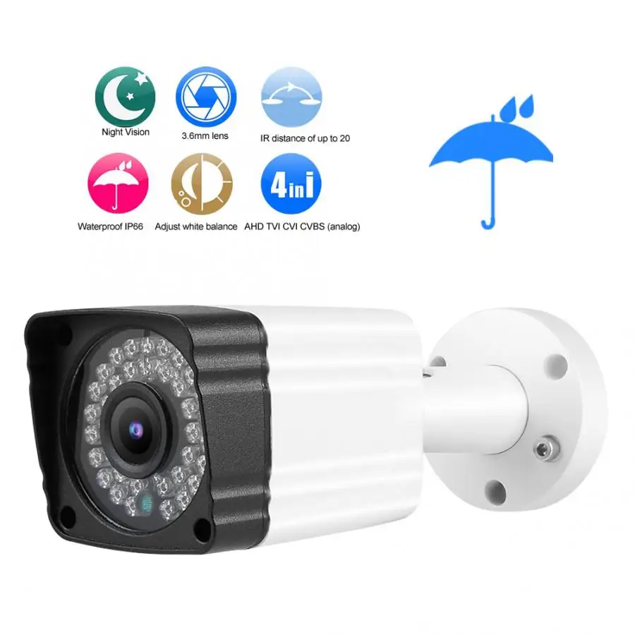 Открытый аналоговый CCTV DVR 4 в 1 TVI/AHD/CVI/CVBS Металл IP66 Водонепроницаемая камера безопасности DVR система безопасности