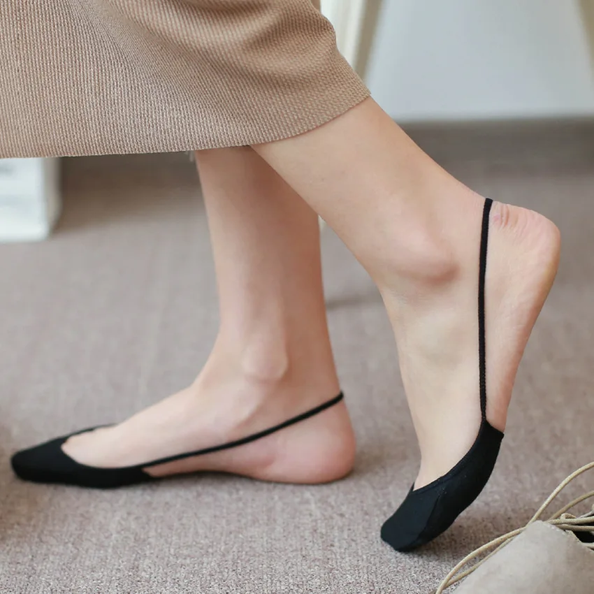 

Boat socks women's non-slip can not fall with ins tide pure cotton shallow mouth sling stealth socks summer womenHeelless socks