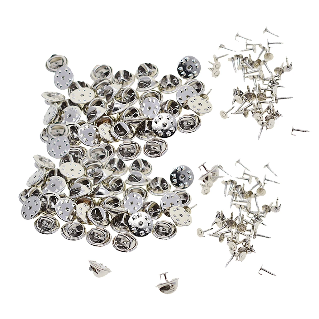 100 Sets Tie Tacks, Replacement Uniform Badge Comfort Fit Tie Tack Lapel Pin Backing