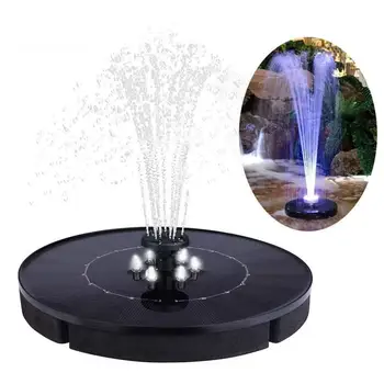 

Round LED Solar Water Fountain Power Garden Pond Decor Floating Fountain Freestanding Submersible Solar Panel Water Pump Kit
